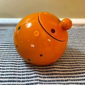 Temptations Orange Polka Dot Tilted Jar